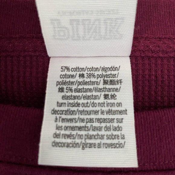 Pink - waffle jersey in maroon - Picture 2 of 3